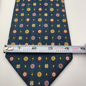 BVLGARI Silk Necktie Men Blue Patterned Designer Luxury Formal